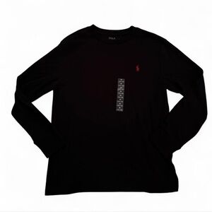 Polo by Ralph Lauren Black Long-Sleeve Crewneck with Red Pony Logo